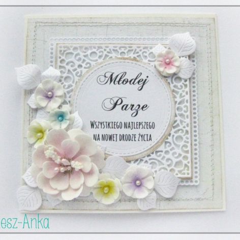 Kartka na Ślub z kwiatami 1