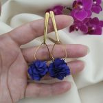 Kolczyki chabrowe niebieskie kwiaty na wesele - kolczyki sztyfty