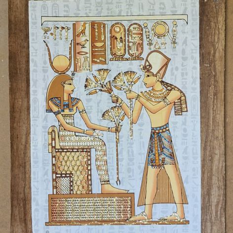 Papirus, Historia małżeństwa, Obraz 30x40 cm, Oryginalny 100%, Egipt, papier papirusowy 14