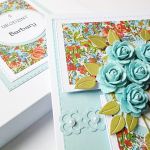 Kartka URODZINOWA z jasnoniebieskimi różami - Kartka na urodziny z niebieskimi kwiatami