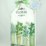 Deska z ziołami - deska dekoracyjna malowana