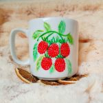 Malinowy wróbel kubek ręcznie malowany 300 ml. - 