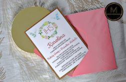 Zaproszenie komunijne - Wiosenne Kwiaty 1