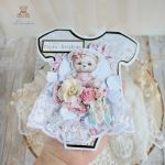 Kartka body na chrzest "Rose Bear" GOTOWA - 
