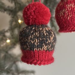 Ozdoba na choinkę, mini-czapeczka, zielona