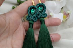 Soutache sutasz kolczyki zielone szmaragd