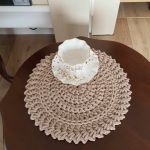 Podkładka szydełkowa boho ze sznurka 32cm  - Podkładka szydełkowa
