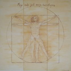 Człowiek wirtuwiański 150x150cm akryl