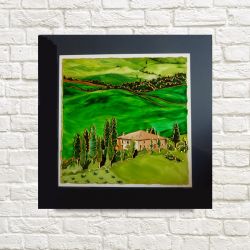 Toskania. Obraz malowany na szkle