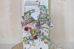 Męska kartka urodzinowa dla wędkarza GOTOWA