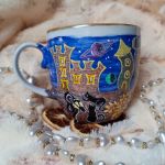 Ręcznie malowane kocie sny kubek 480 ml. - ręcznie malowane