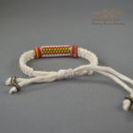 Lniana bransoletka z koralikami - ze sznurków bransoletka