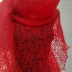 Czerwona chusta Ishbel z jedwabiem - 
