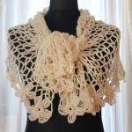 Szal mgiełka z kwiatami - chusta moher