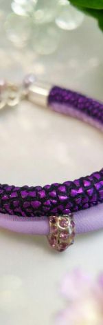 Bransoletka rzemykowa wrzos