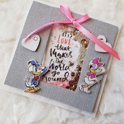 Kartka walentynkowa kaczor donald i daisy