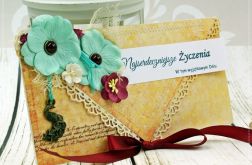 Kartka ślubna- Turkusowe lato