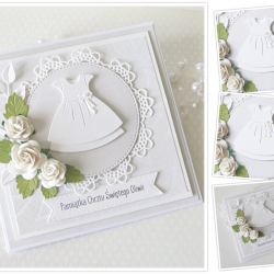 Pamiątka Chrztu Świętego z sukienką v.6