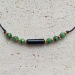 "Inga" - bransoletka z naturalnymi kamieniami. - onyks i zoisyt