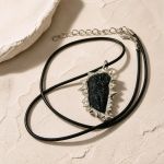 Naszyjnik z czarnego turmalinu metoda Tiffany - Naszyjnik czarny turmalin 4 cm