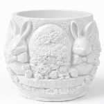 Zestaw świeczników gipsowych Królicza Wiosna – wiosenna dekoracja stołu - 