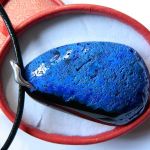 Kobaltowy agat w onyksie, surowy kamień - 