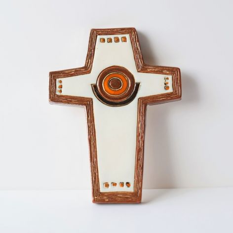 Krzyż ceramiczny biały