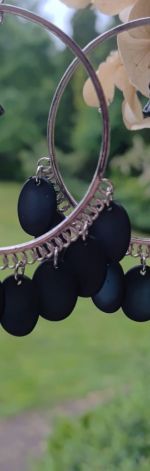 Kolczyki Koła Duże Czarne Oliwki