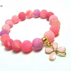 Bransoletka AGATY Z KWIATKIEM