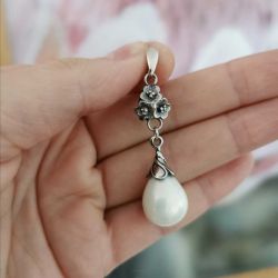 Komplet srebrny z perłami Seashell Liliana