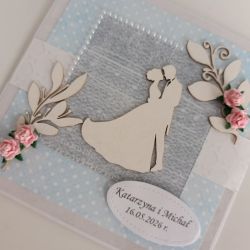 Personalizowana Kartka ręcznie robiona na Ślub handmade III