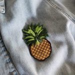 Ananas - haftowana broszka - broszka ananas