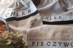 Worek na chleb z aplikacją haftowaną