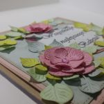 Kartka dla babci - różowe kwiatki (2) - Kwiatki 3D