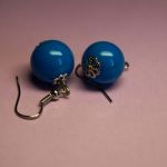 Kolczyki handmade niebieskie - Na leżąco