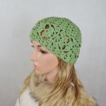 Czapka zielona - czapka ręcznie robiona