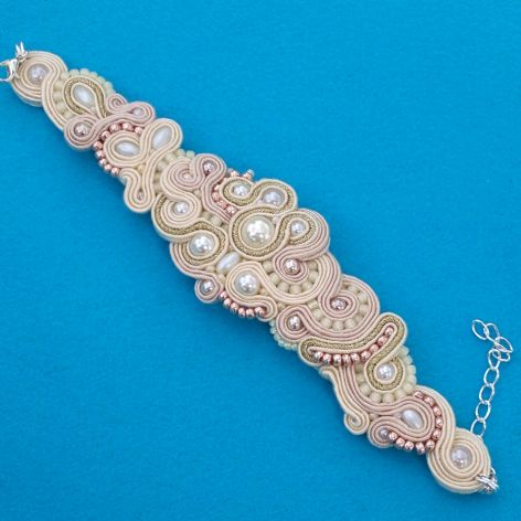 Bransoletka Kremowo-złota