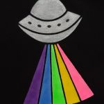Koszulka ręcznie malowana ufo unisex one size - T-shirt unisex unikat