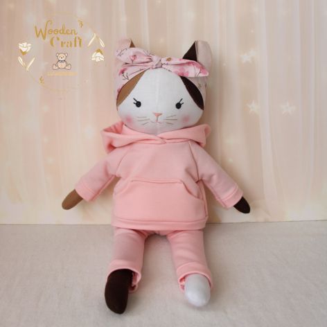 Kotek Bella przytulanka w dresiku róż GOTOWA