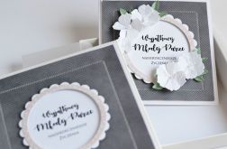 Grafitowy KOMPLET ŚLUBNY W PUDEŁKU