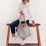 Jasna duża torba z kominem shopperka - 