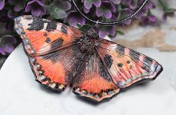 Motyl - duży wisiorek - pomarańcz i brąz