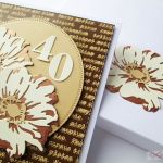 Kartka URODZINOWA - miedziano-kremowe kwiaty - Kartka na urodziny z warstwowymi kwiatami