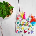 Wieloelementowa, kolorowa kartka urodzinowa  - happy birthday 2