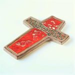 Krzyż ceramiczny czerwony - 