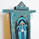 Anioł Luna III, obraz ręcznie malowany na desce anioł stróż - 