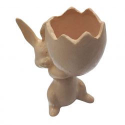 Ceramiczny Zajączek Na Jajko 12x10 cm – Dekoracja Wielkanocna 