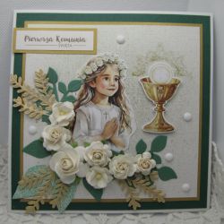 Kartka komunijna dla dziewczynki w pudełku 01