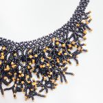 Naszyjnik 'Rafa koralowa' szklane koraliki - Nasyzjnik 'Rafa koralowa' czarne koraliki szklane