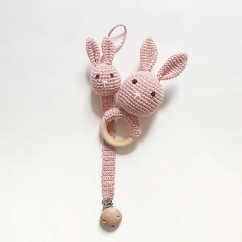 Eco zestaw dla niemowlaka - różowe króliki